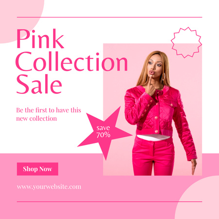 Pink Fashion Collection Sale Instagram Design Template