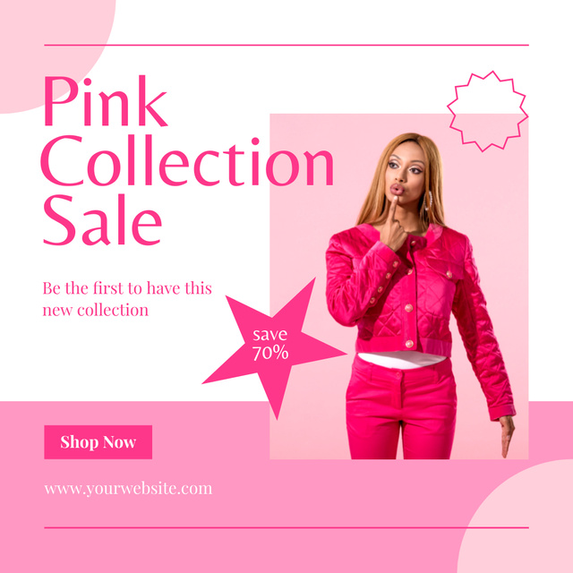 Ontwerpsjabloon van Instagram van Pink Fashion Collection Sale