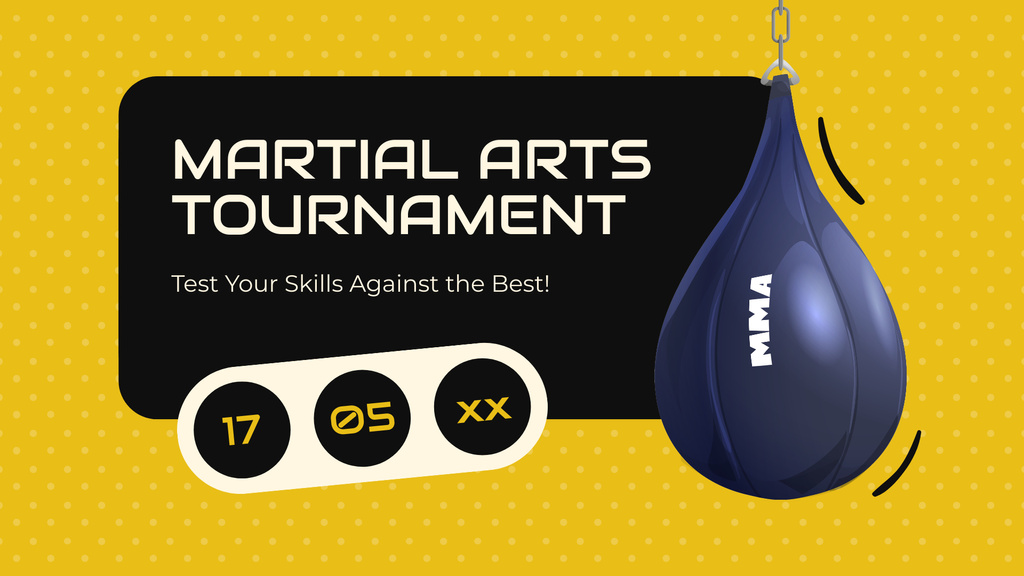 Martial Arts And Boxing Tournament Announcement FB event cover Tasarım Şablonu