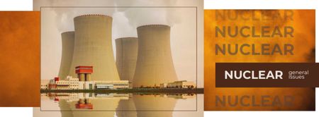 Industrial plant with chimneys Facebook cover Design Template