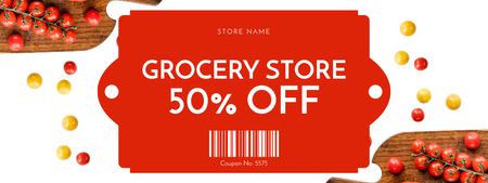 Grocery Store Sale Offer With Lots Of Tomatoes Coupon – шаблон для дизайну