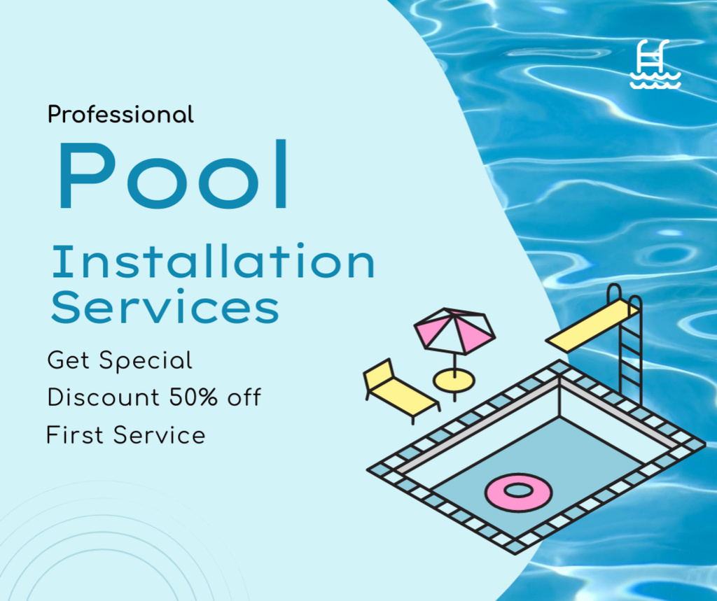 Ontwerpsjabloon van Facebook van Special Discount on Pool Installation Services