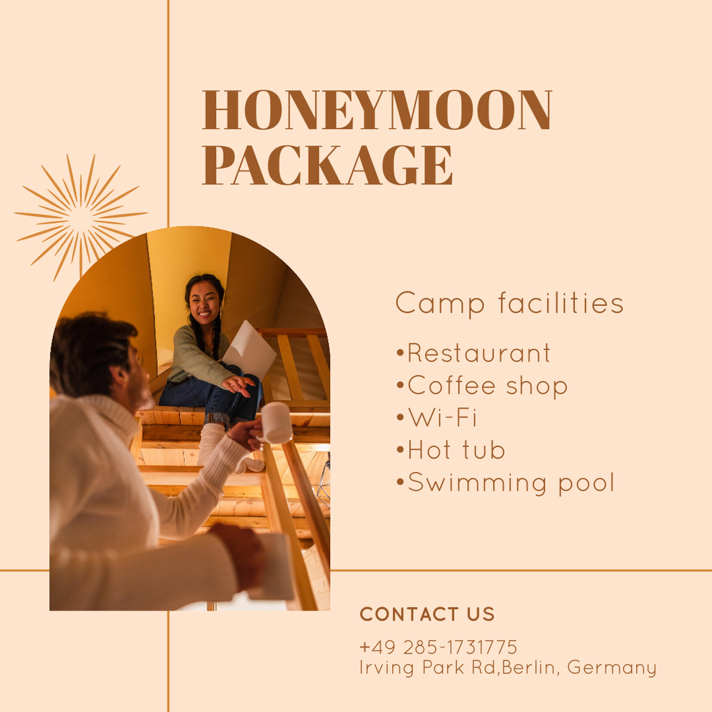 Ontwerpsjabloon van Instagram van Honeymoon Hotel Offer