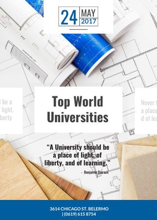 Universities guide on Blueprints Flayer Design Template