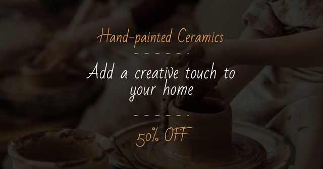 Modèle de visuel Traditional Ceramics Workshop promotion - Facebook AD