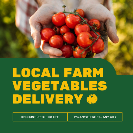 Plantilla de diseño de Oferta de entrega de verduras frescas de la granja local Instagram 