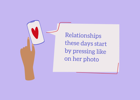 Designvorlage Phrase about Starting Of Relationship These Days für Card
