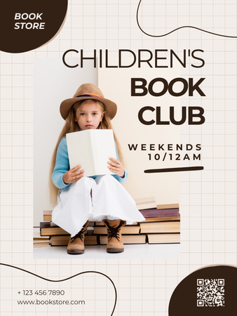 Children's Book Club Membership Poster USデザインテンプレート