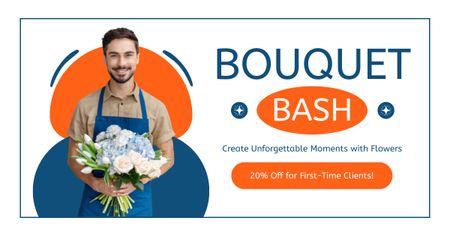 Platilla de diseño Discount on Bouquets for First-time Clients Facebook AD