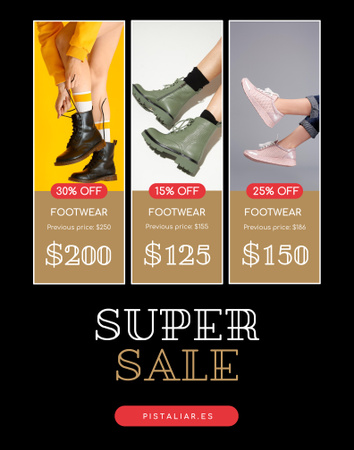Plantilla de diseño de Fashion Ad with Woman in Stylish Shoes Poster 22x28in 