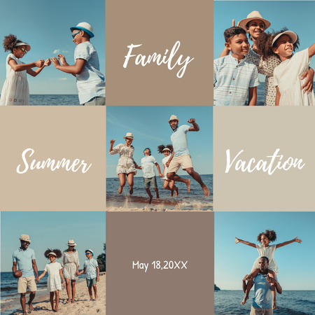 Template di design Happy Family Walking on Beach Instagram