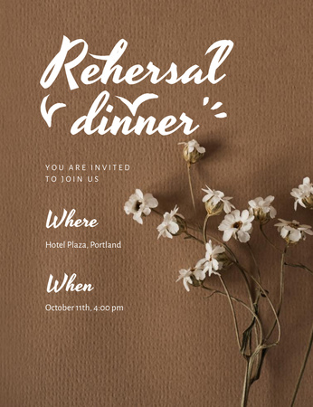 You Are Welcome to Wedding Rehearsal Dinner Invitation 13.9x10.7cm Design Template