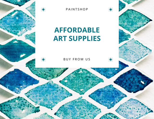 Affordable Art Supplies Sale Announcement Flyer 8.5x11in Horizontal Design Template