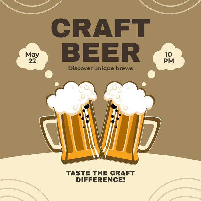Craft Beer Tasting Announcement Instagram Design Template