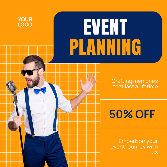 Organization of Events with Participation of Talented Singer Instagram AD Design Template