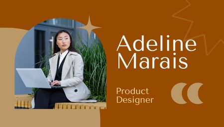 Product Designer Proposal with Attractive Woman Business Card US – шаблон для дизайну