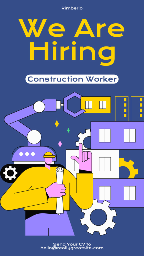 Modèle de visuel Recruitment of Construction Workers - Instagram Story