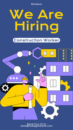 Platilla de diseño Recruitment of Construction Workers Instagram Story