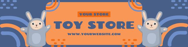 Template di design Promotion of Toy Store with Cute Bunnies Twitter