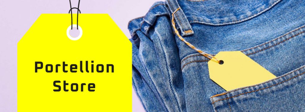 Fashion Sale Ad with Blue Jeans Facebook cover Tasarım Şablonu