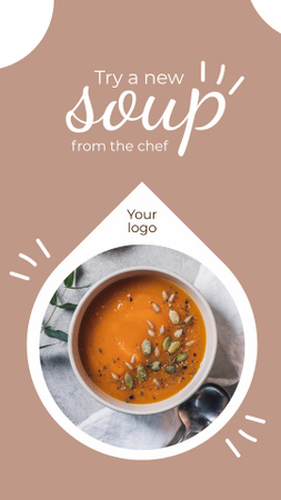 Modèle de visuel Offer of New Soup from Chef - Instagram Story