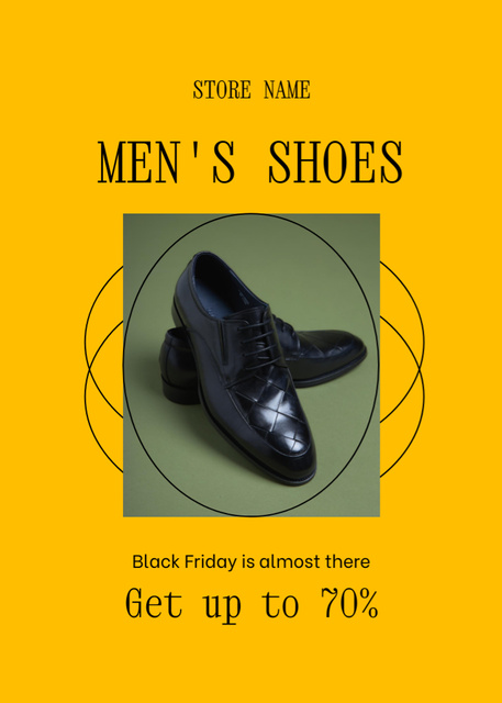 Ontwerpsjabloon van Flayer van Discount on Men's Shoes for Black Friday