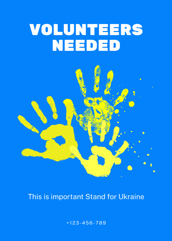 Volunteering During War in Ukraine Flayer Design Template