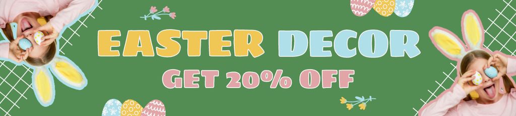 Designvorlage Easter Holiday Decor Discount Offer für Ebay Store Billboard