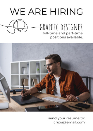Graphic Designer Vacancy Ad Poster A3 Design Template