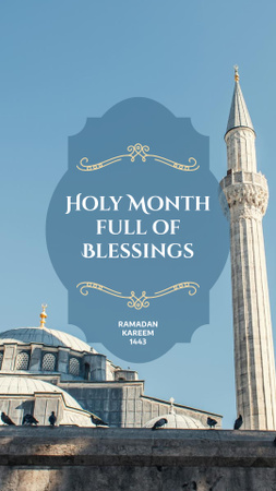 Mês Santo de Bênçãos do Ramadã Instagram Story Modelo de Design