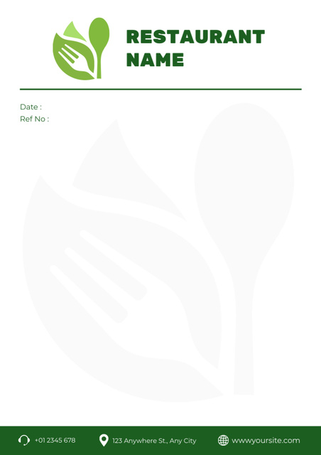 Empty Blank with Illustration of Fork Letterhead Design Template