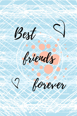 Best Friends Forever In Blue Postcard 4x6in Vertical Design Template