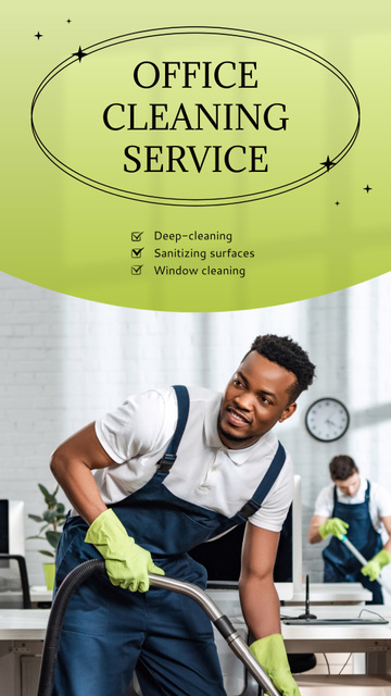 High-Level Office Cleaning Service With Options Instagram Video Story Πρότυπο σχεδίασης
