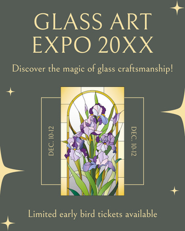 Stunning Glass Art Expo With Stained Glass Window Instagram Post Vertical Design Template