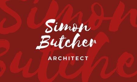 Architect Services Offer in Red Business Card 91x55mm Design Template