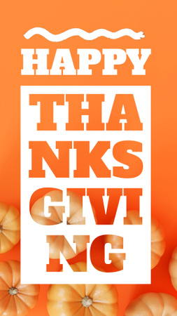 Modèle de visuel Superbes salutations de Thanksgiving avec des citrouilles et des poires - Instagram Video Story