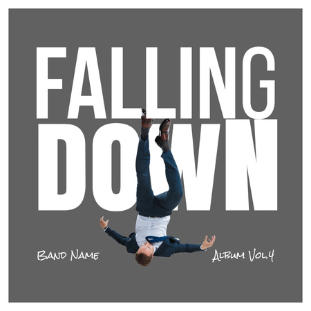 Ontwerpsjabloon van Album Cover van Album Cover with falling man