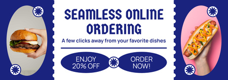 Online Ordering from Fast Casual Restaurant Ad Tumblr Design Template