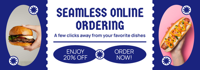 Online Ordering from Fast Casual Restaurant Ad Tumblrデザインテンプレート