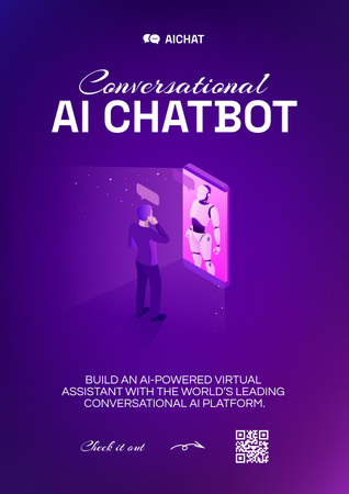Szablon projektu Online Chatbot Services Poster