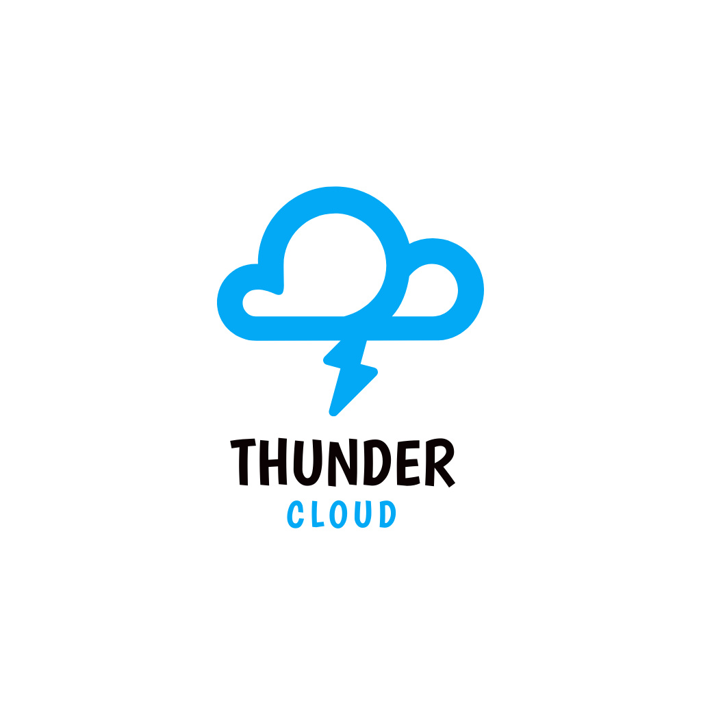 thunder cloud logo design Logo Modelo de Design