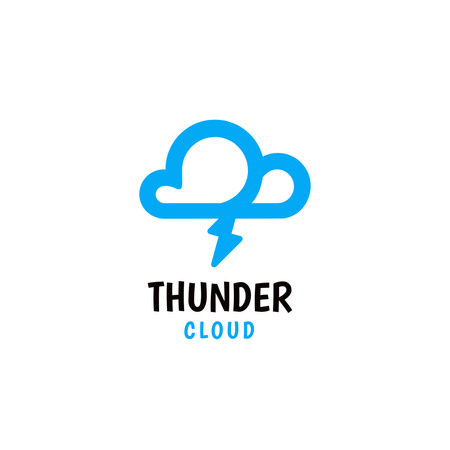 Modèle de visuel création de logo de nuage de tonnerre - Logo