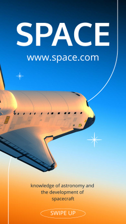 mavi gökyüzünde uçan uçak Instagram Story Tasarım Şablonu