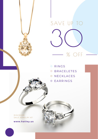 Szablon projektu Jewelry Sale with Shiny Accessories with Precious Stones Poster