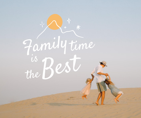 Family Day Inspiration with Father and Kids Facebook Design Template
