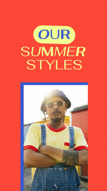 Fashion Ad with Stylish Hipster Instagram Story Design Template