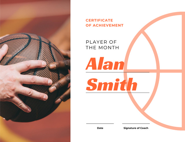 Basketball Player of the month Achievement Certificate Modelo de Design