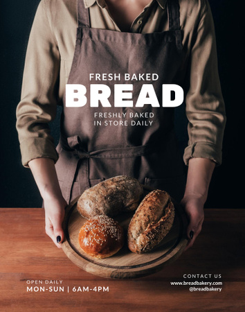 Baking Fresh Bread Announcement Poster 22x28in Design Template