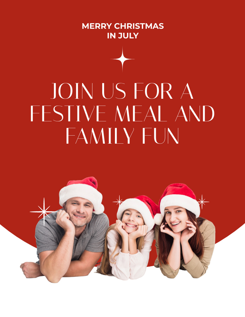 Ontwerpsjabloon van Flyer 8.5x11in van Lovely Christmas Family Party with Delicious Meal