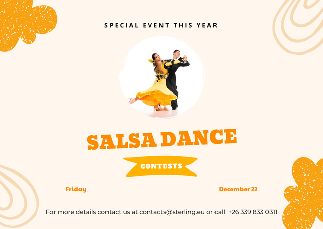 Plantilla de diseño de Salsa Dance Special Event Announcement  Flyer A6 Horizontal 
